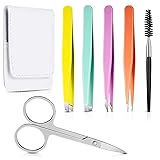 Honoson 6 Pcs Eyebrow Tweezers Set for Women