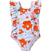 Newborn Baby Girl Ruffle Swimsuit Infant Toddler One Piece Floral Bikini Beach Bathing Swimwear Set