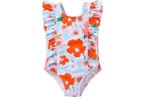 MAMAMI Newborn Baby Girl Ruffle Swimsuit Infant Toddler One Piece Floral Bikini Beach Bathing Swimwear Set