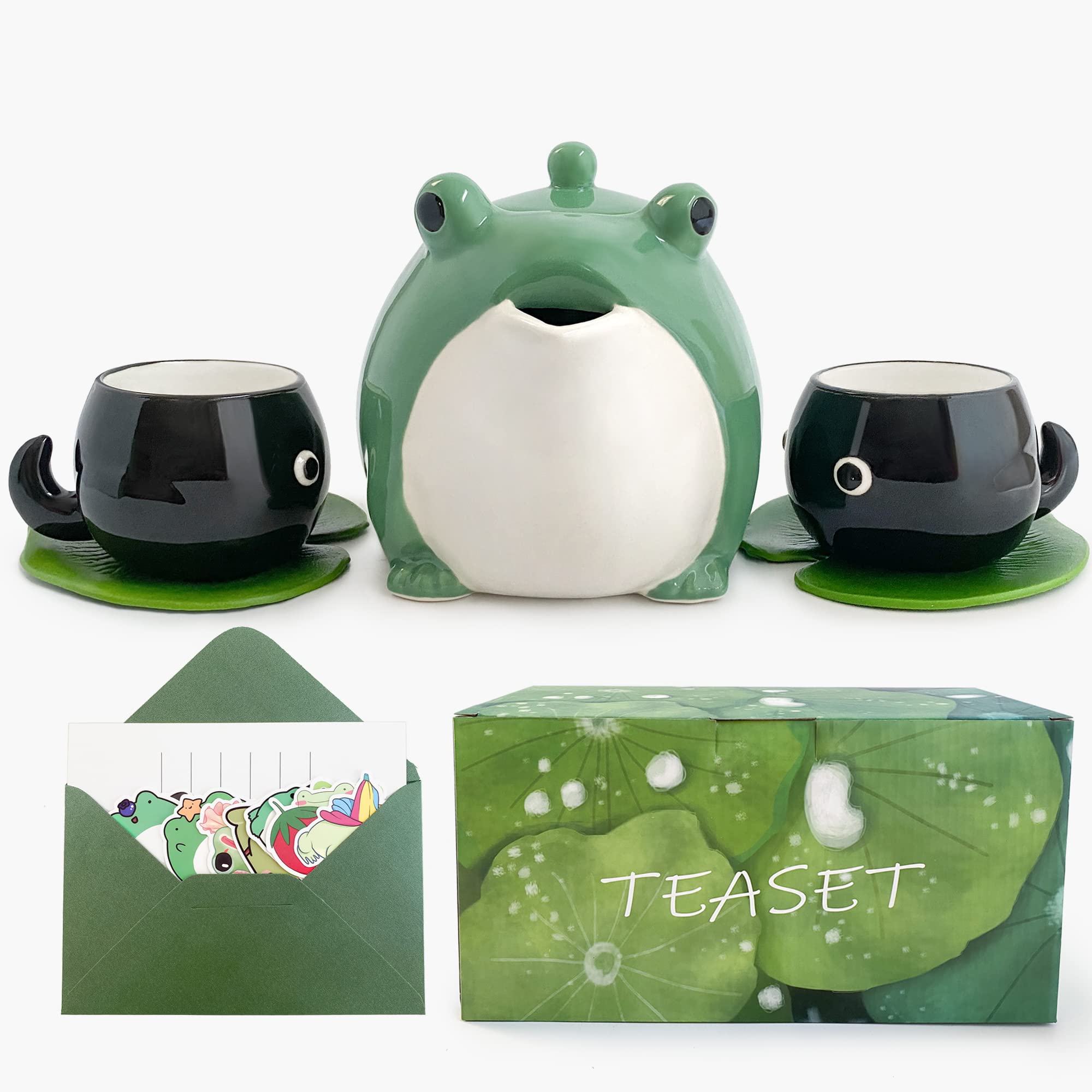 Frog Teacup & Tea Set - Cute Ceramic Teapot Gift, Exquisite Stickers