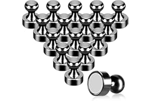 GOOLADA Pack of 16 Fridge Magnets for Refrigerator Black Whiteboard Magnets for Office Push Pins Magnets for Cruise Door Magnets for Decorations Fridge Kitchen Adults
