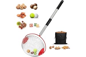 OYMLANX Nut Gatherer, 2024 Large Acorn Picker Upper Roller, Stainless Walnut Picker Upper Roller, Apply to Walnut, Pecan, Chestnuts, Buckeyes, Golf, Small Fruits Objects Size 3/4IN to 3IN, 1.5 Gallon