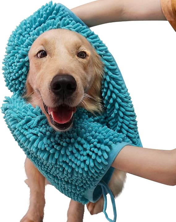 MIGECON Ultra Absorbent Dog Towels Quick Dry Pet Bath Towels Soft Chenille Material