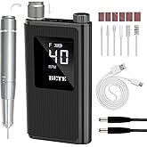 BETE Professional Nail Drill, 40000 RPM Cordless Electric Nail File Kit with 6 Bits, Rechargeable Efile for Acrylic Gel Nails Polishing, Manicure Tools for Salon Home Use, Black