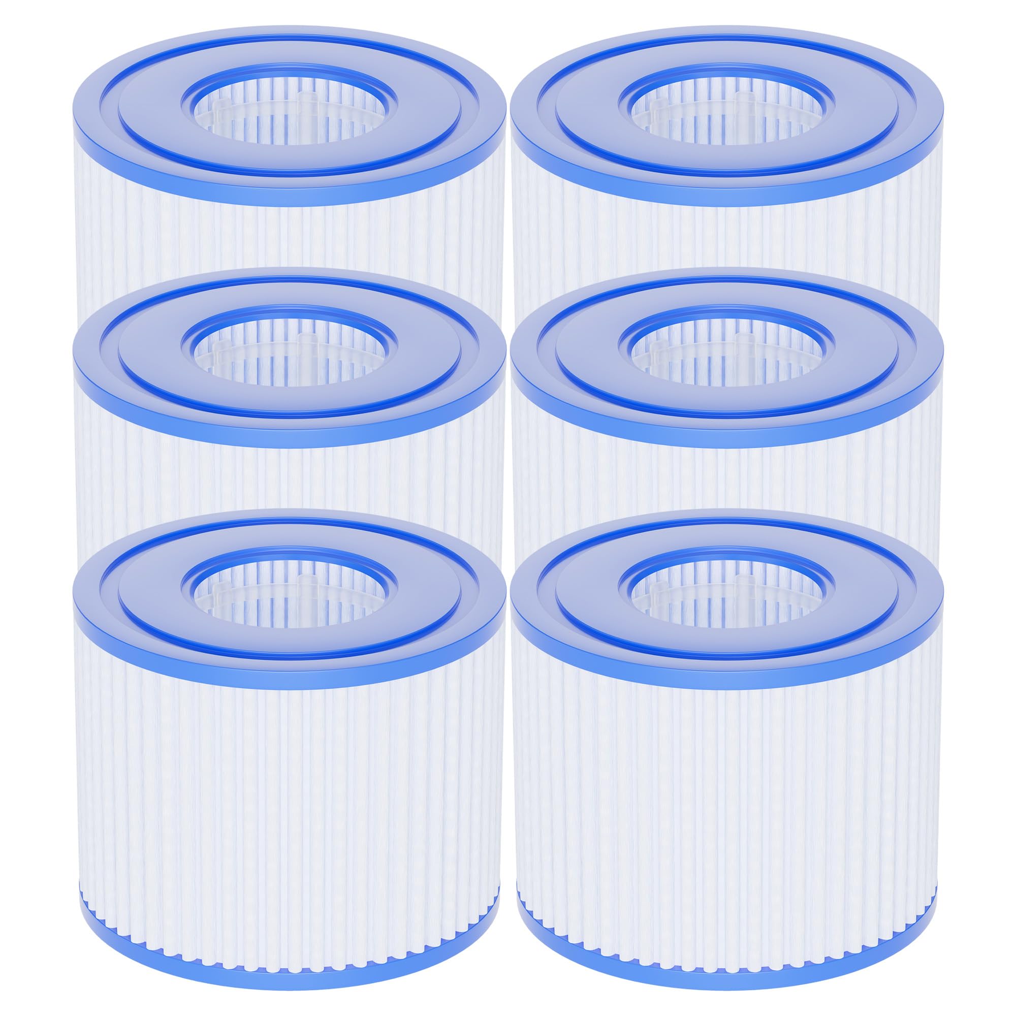 AQUALTRA VI Filters Compatible with Lay-Z Spa, 90352E 58323E 58323 90427E Hot Tub Filters, 6 Pack