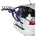 Saris Bones EX Car Trunk Bicycle Rack Carrier, Mounts 3 Bike, Blue - Durable, Rust-Free, Anti-Sway Straps, Fits Most Vehicles, Made in USA, Arc-Based Design, 100% Recyclable Materials