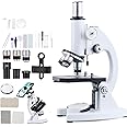 Microscope for Adults Kids, 40X-2000X Microscope Kit with Adjustable Brightness LED, Slides, Biological Compound Microscopes for School Lab Home Education, Gifts for Children Students