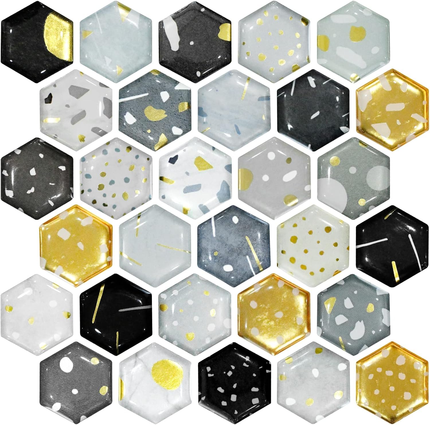 Laywvco 30Pcs Hexagon Fridge Magnets Colorful Refrigerator Magnets Cute Locker Magnets Decorative Whiteboard Magnets Glass Magnets