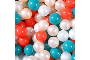 Heopeis Soft Plastic Ball Pit Balls, 100 200 500pcs Plastic Toy Balls for Kids, Crush Proof Stress Balls for Baby Toddler Birthday Party, Ball Pits Play Tent, Baby Pool Water Toys, Party Decoration