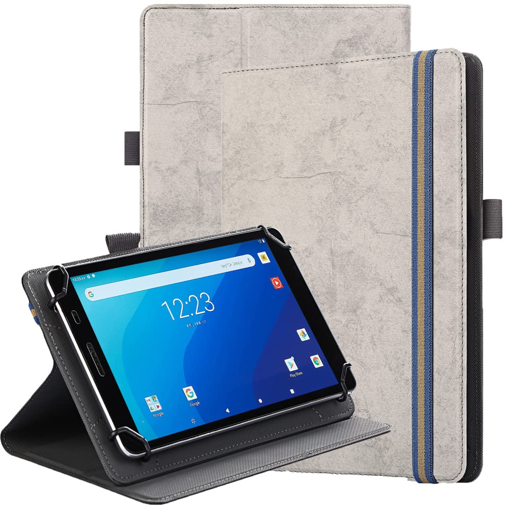 SINSO Universal Stand Folio Case Cover for All 7-8" Tablets (For Fire 7 tablet/For Fire HD 8,For Pad Mini 7/6/5/4/3/2/1,Lenovo Tab M7 7 inch/Lenovo Tab M8 8 inch),Grey — image 1