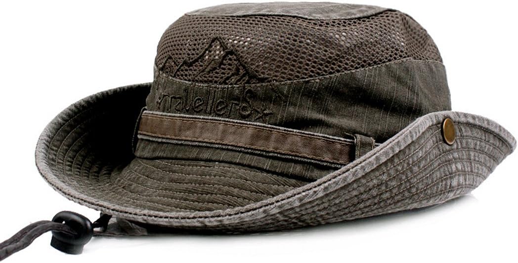 KeepSa Cotton Sun Hat UV Protection Summer Hats Beach Hat Safari Boonie Hat Foldable Fishsing Hat with Breathable Mesh and Adjustable Chin Strap