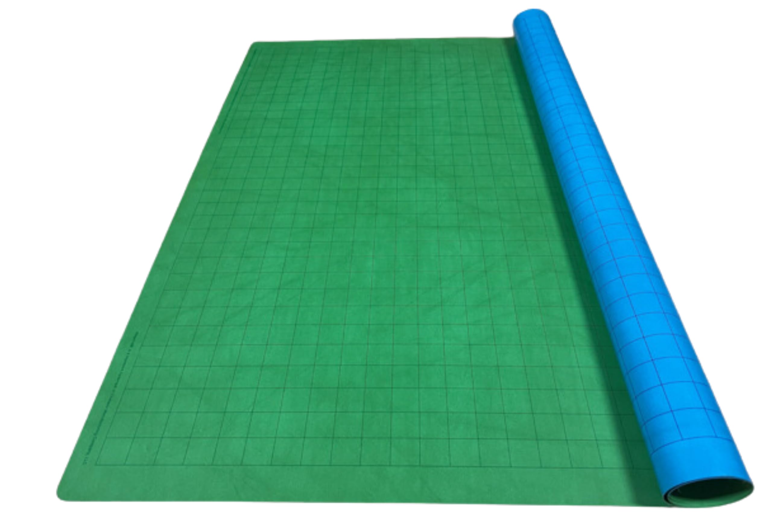 Chessex DnD Battle Mat - Blue Green Neoprene Mat 48"x34.5" - Double Sided DnD Map Grid with One Inch Squares - Blue Polyhedral Dice Set - Role-Playing Dry Esase Battle Grid - Adventure Grid Battlemap — image 1