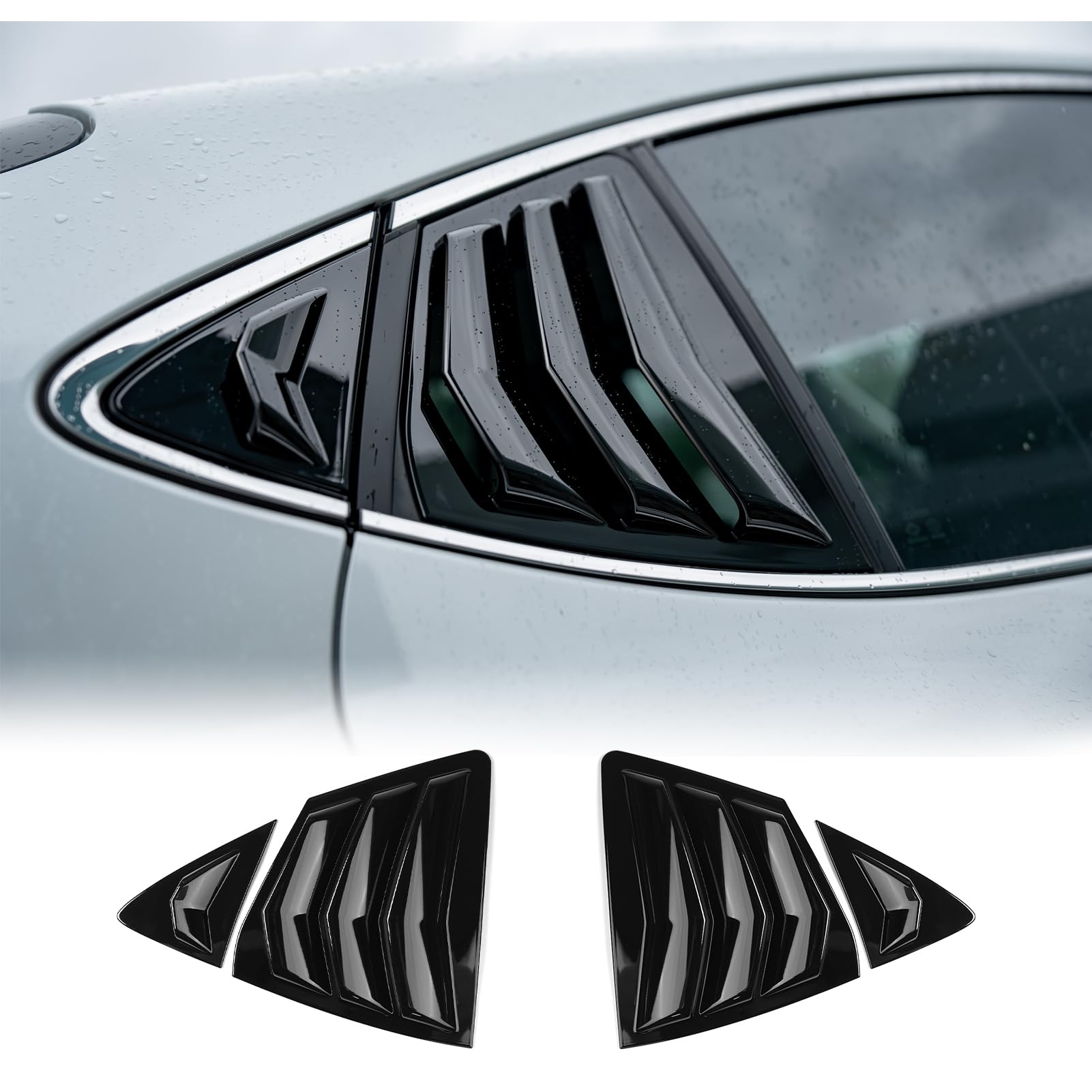 Photo 1 of CKE for 9th Gen Camry LE SE XLE XSE Compatible with Toyota Camry 2025 2026 Accessories Sporty Car Exterior Rear Side Window Louvers Air Vent Scoop Shades Cover Trim Blinds -Glossy Black