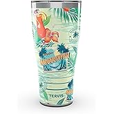 Tervis Traveler Margaritaville - Tropical Triple Walled Insulated Tumbler Travel Cup Keeps Drinks Cold & Hot, 30oz, Stainless Steel