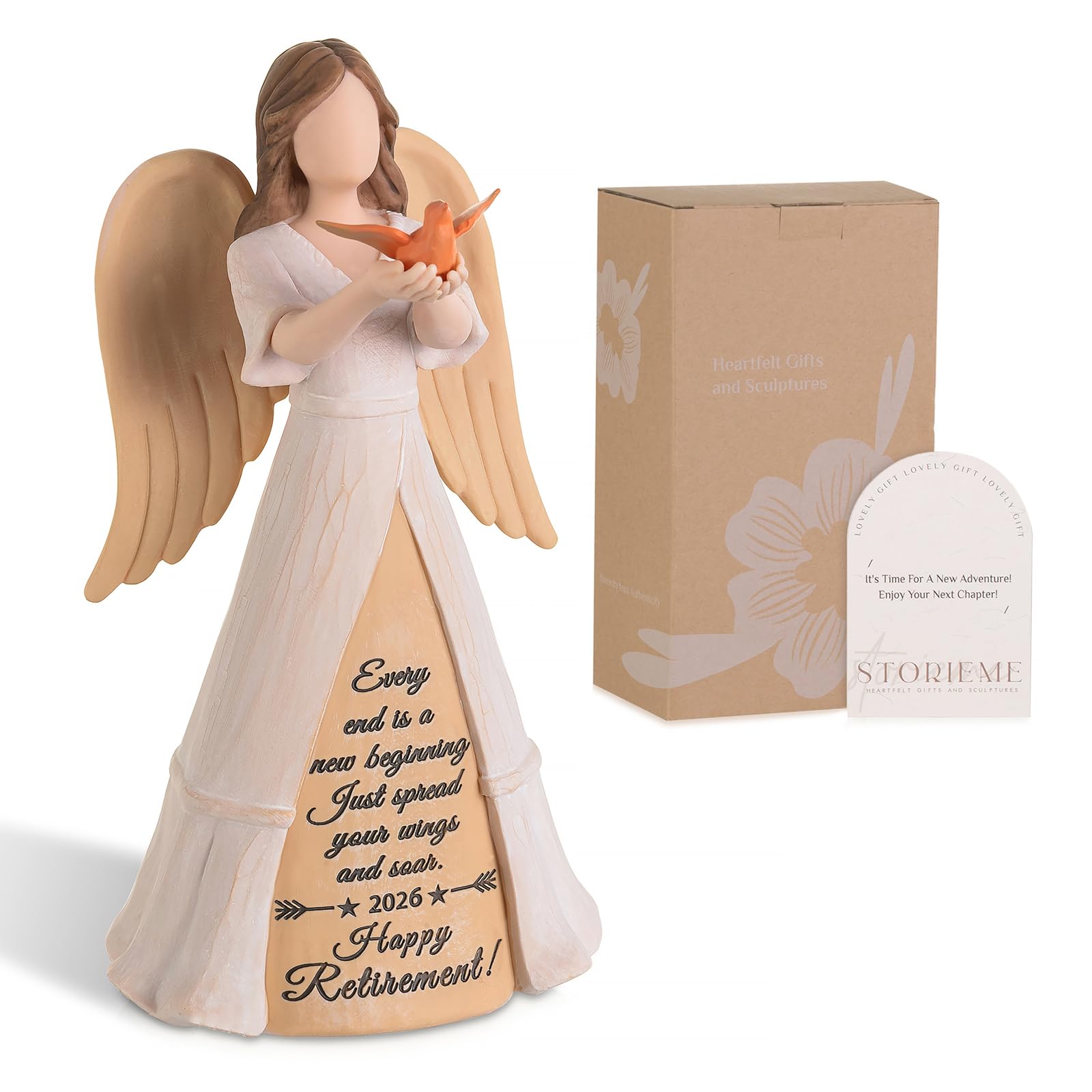 Photo 1 of *MINOR DAMAGE - USED*
Storieme Retirement Gift for Woman 2026: Happy Retirement Gifts for Women Retired Nurse Coworker Teacher Friend - Hand-Painted Resin Angel Figurine for Party Decorations