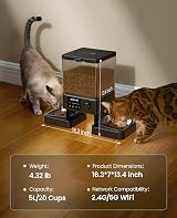 oneisall 5L Automatic Cat Feeder with App Control 5G/2.4G WiFi for 2 Cats view 9