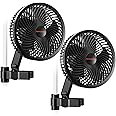 Spider Farmer 2-Pack Grow Tent Fan 6" with 10 Dynamic Wind Speeds and 10-Level Oscillation, EC Motor, Weatherproof IP-44, Auto Oscillating Clip Fan, Powerful Airflow but Quiet