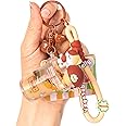 YOU WIZV Kawaii Bear Boba Keychain - Cute Liquid Water Charm for Backpacks, Adorable Gift for Women Boy Girls