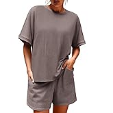 Imily Bela Womens 2 Piece Outfits 2025 Oversized Summer Short Sets Casual Beach Ribbed Short Sleeve Matching Set