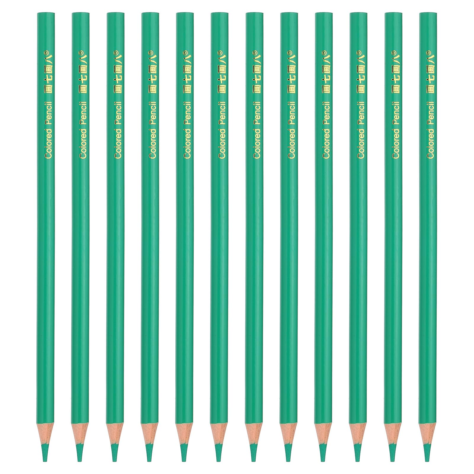 PATIKIL Sapphire Green Colored Pencils Set,12 Pcs Oil Color Pencils Wooden Coloring Drawing Pencil for Artists Art Painting