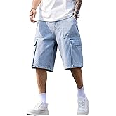 DFGIGT Mens Womens Baggy Jean Shorts Wide Leg Denim Casual Fashion Summer Cargo Shorts