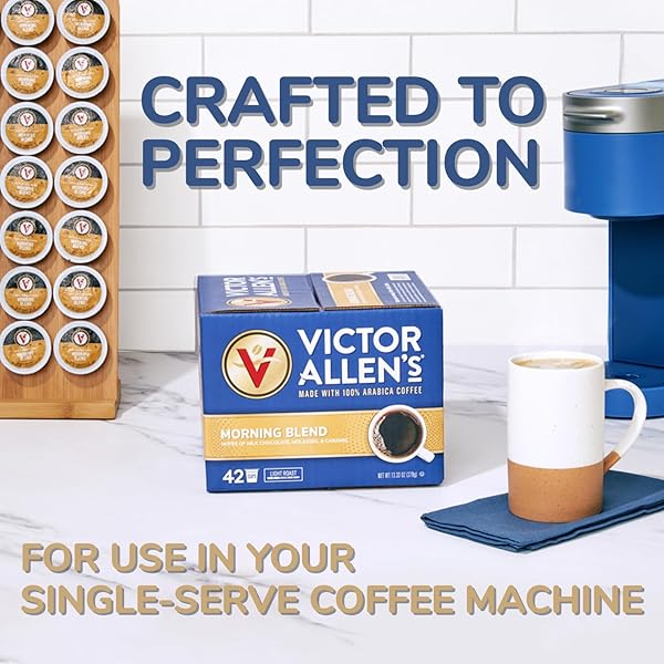 VICTOR ALLEN’S COFFEE WHITE CHOCOLATE CARAMEL FLAVORED CAPPUCCINO, 42 COUNT, SINGLE SERVE CUPS FOR KEURIG K-CUP BREWERS