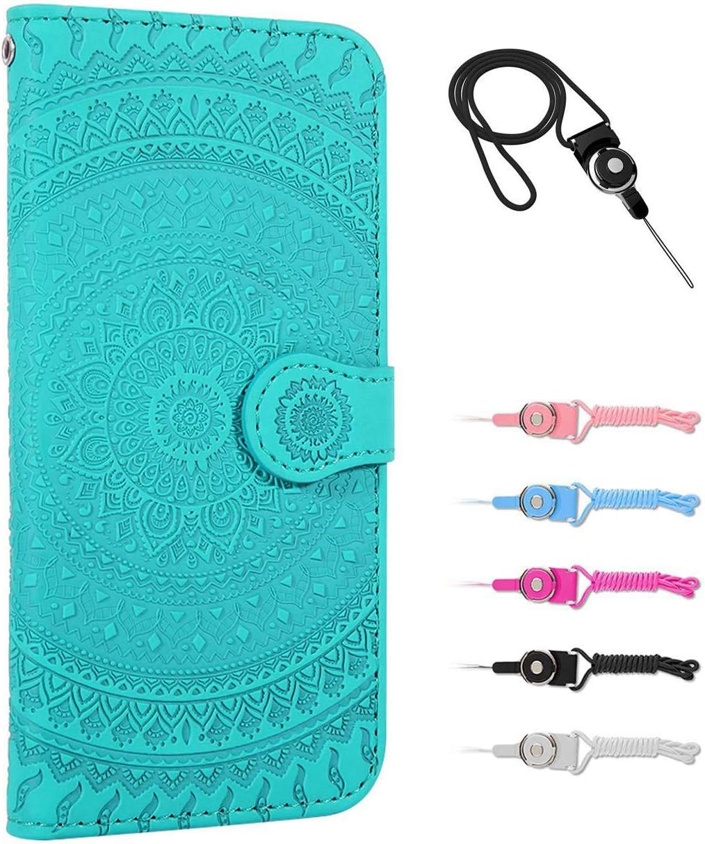 TOYYM Case for Samsung Galaxy A5 2017,Mandala Design PU Leather Flip Cover Wallet Case with Card Slots Kickstand Folio Bookcase Inner Soft TPU Shockproof Cover for Samsung A5 2017 Green