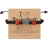 Ouligay Basketball Bracelet Gifts for Men Women, Adjustable Women Basketball Braided Bracelets, Unisex Sports Charm Jewelry for Teens