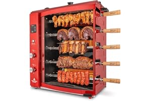 Brazilian Flame Churrasco® Gas Rotisserie Oven Grill Roaster with Auto Rotating Skewers for Rotisserie Chicken, Brazilian Style BBQ and Churrasco, Shawarma Machine, Propane Grill - 2024 Series