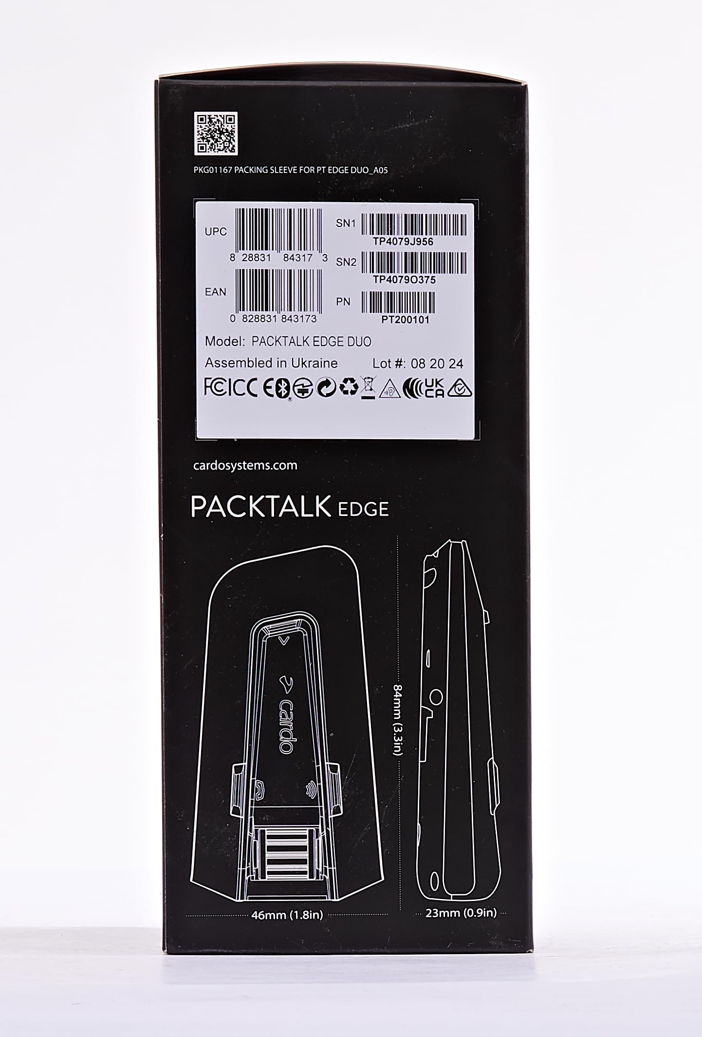 Cardo PACKTALK Edge Motorcycle Bluetooth Communication System Headset Intercom - Dual Pack