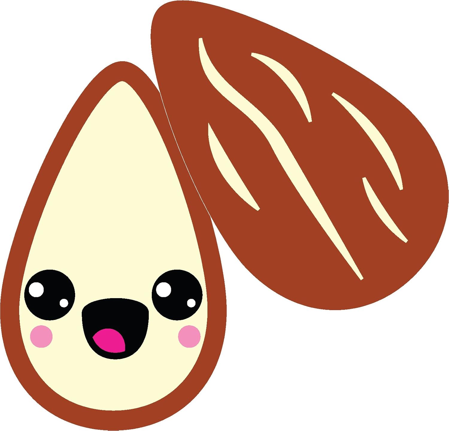 Amazon Com Divine Designs Happy Colorful Natural Fruit Nut Cartoon Emoji Vinyl Decal Sticker 8 Wide Almond Automotive