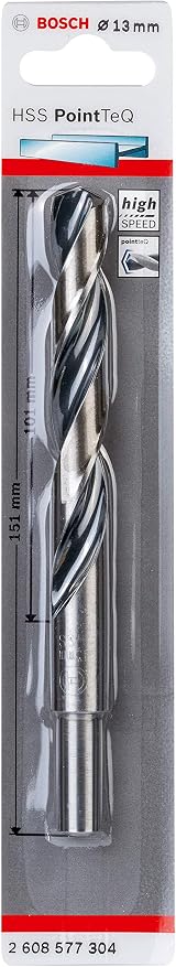 Bosch PointTeQ HSS Twist Drill Bit 13 mm 101 mm 151 mm Reduced Shank