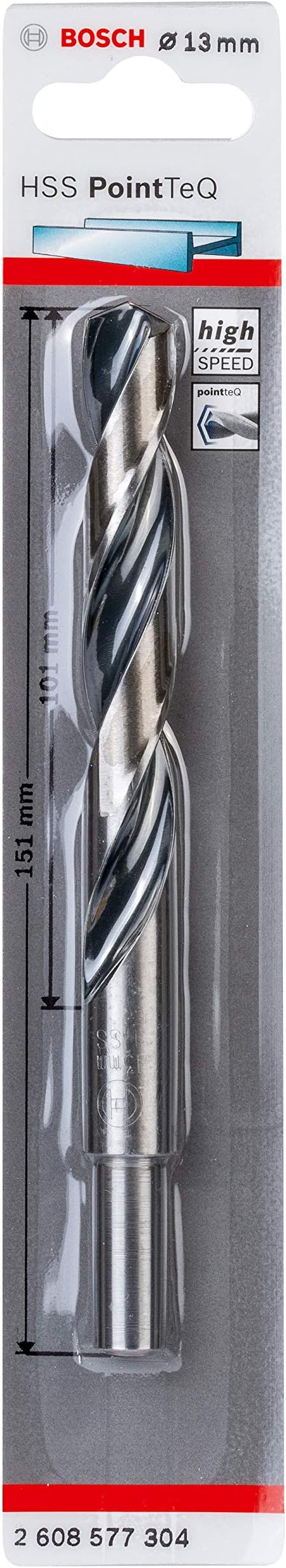 Bosch PointTeQ HSS Twist Drill Bit 13 mm 101 mm 151 mm Reduced Shank