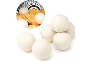ZILAMGOO Set of 6 Wool Dryer Balls | Reusable Drying Balls for Laundry | Reduce Drying Time and Static Cling | Perfect Dryer Lint Balls with Pleasant Scent Options.