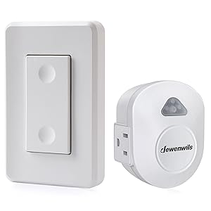 DEWENWILS Wireless Wall Switch Remote Control Outlet, Electrical Remote On Off Light Switch for Lamp, No Interference, 15 AMP Heavy Duty, 100' RF Range, Compact Side Plug