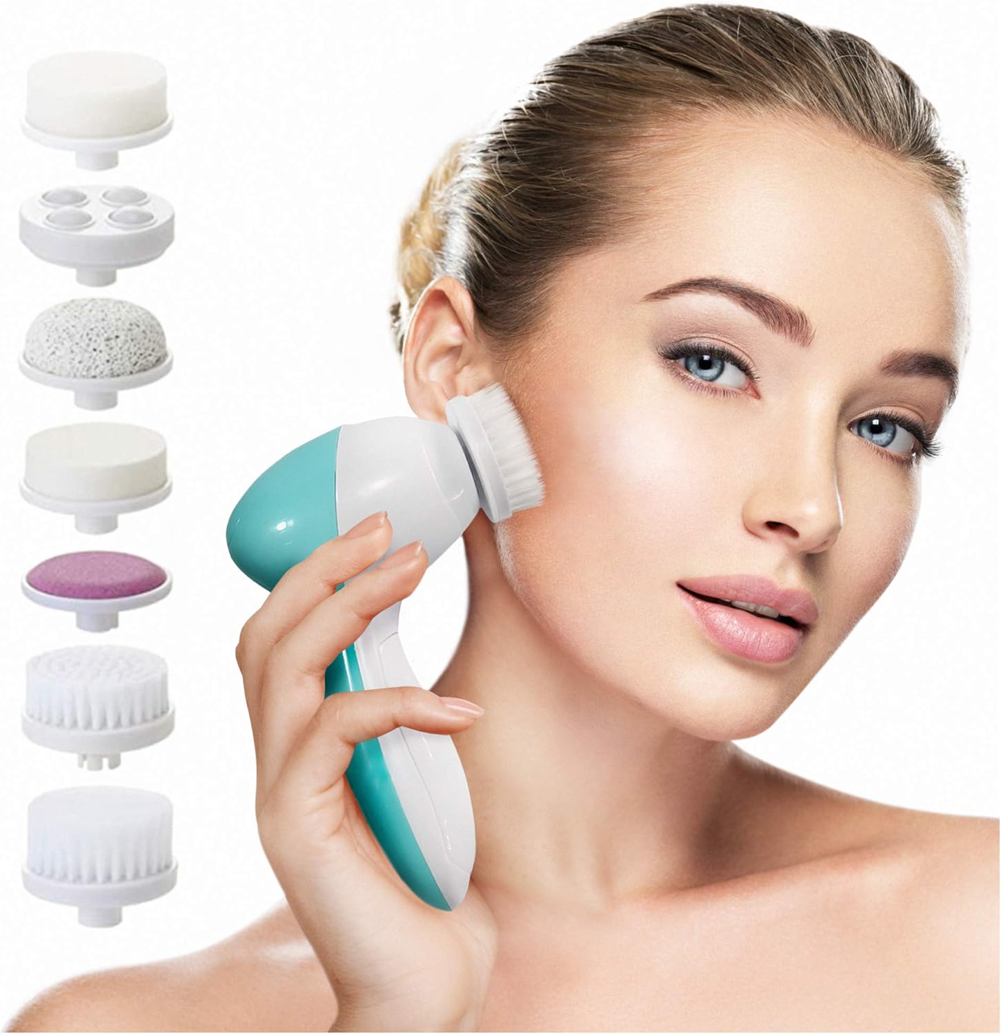 Facial Cleansing Brush Face Spin Brush with 7 Exfoliating Brush Heads