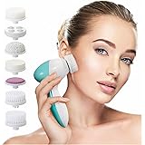 Facial Cleansing Brush Face Spin Brush with 7 Exfoliating Brush Heads for Gentle Exfoliation and Deep Scrubbing, Removing Bla