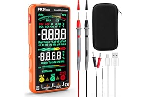 FKM Pro Digital Multimeter Tester TRMS 6000 Counts,Smart Rechargeable Voltmeter 5"Color LCD,Auto-Ranging Automotive Multimeters,for AC/DC Current/Voltage,NCV,Ohm,Capacitance,Resistance,Continuity,Temp