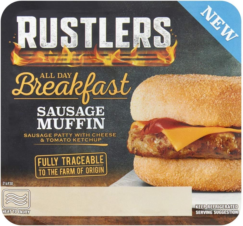 Rustlers All Day Breakfast Sausage Muffin, 155 g Amazon.co.uk Grocery