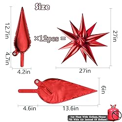 Moukiween 12 Point Star Balloons- 50 Pcs Explosion