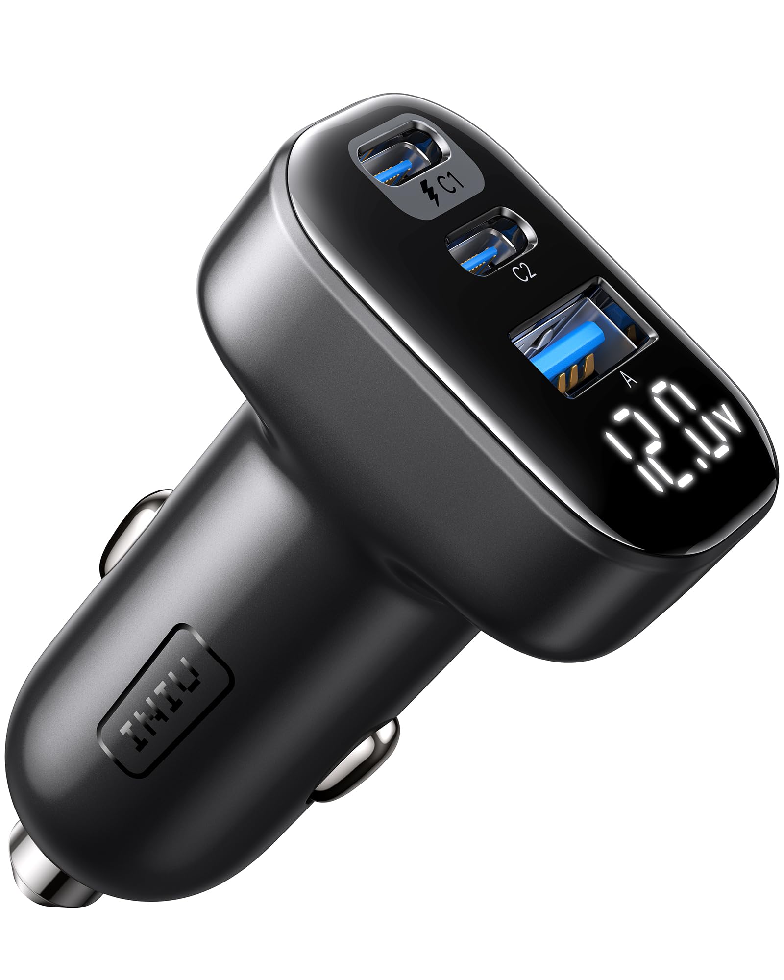 INIU Zigarettenanzünder, 90W [Zwei USB C 45W] Mini Größe Auto Kfz Ladegerät