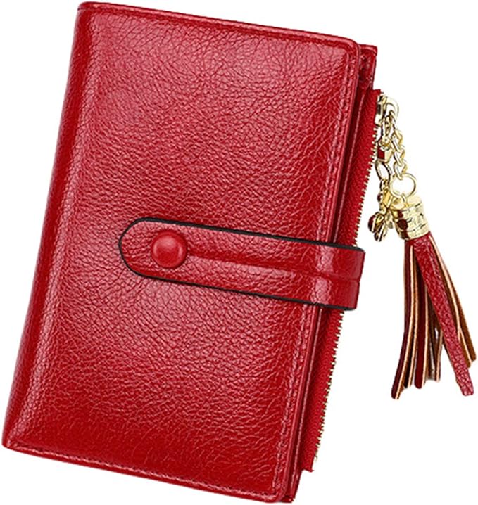 Small Compact Wallets with Tassel Cute Mini Bifold Wallets Credit Card