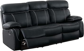 reclinable doble patwood en piel negra