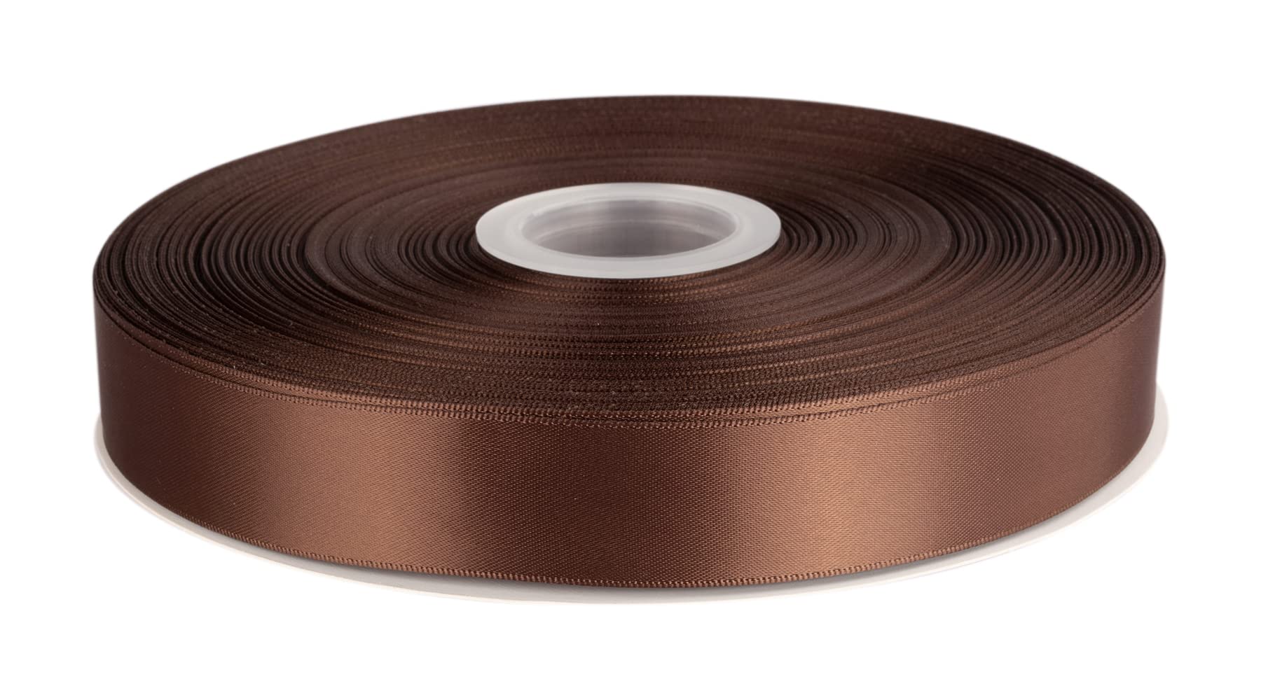 Double Faced Satin Ribbon, 25mm X 91M, Solid Polyester Ribbon for Gift Wrapping, Crafts, Wedding Party Ceremony Decoration, Floral Arrangement, Sewing (Brown)