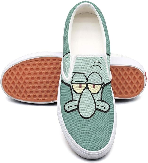 Amazon.com | coolgood Womens Squidward Tentacles Ill Tempered Fast Food Cashier Loafers Sneakers 