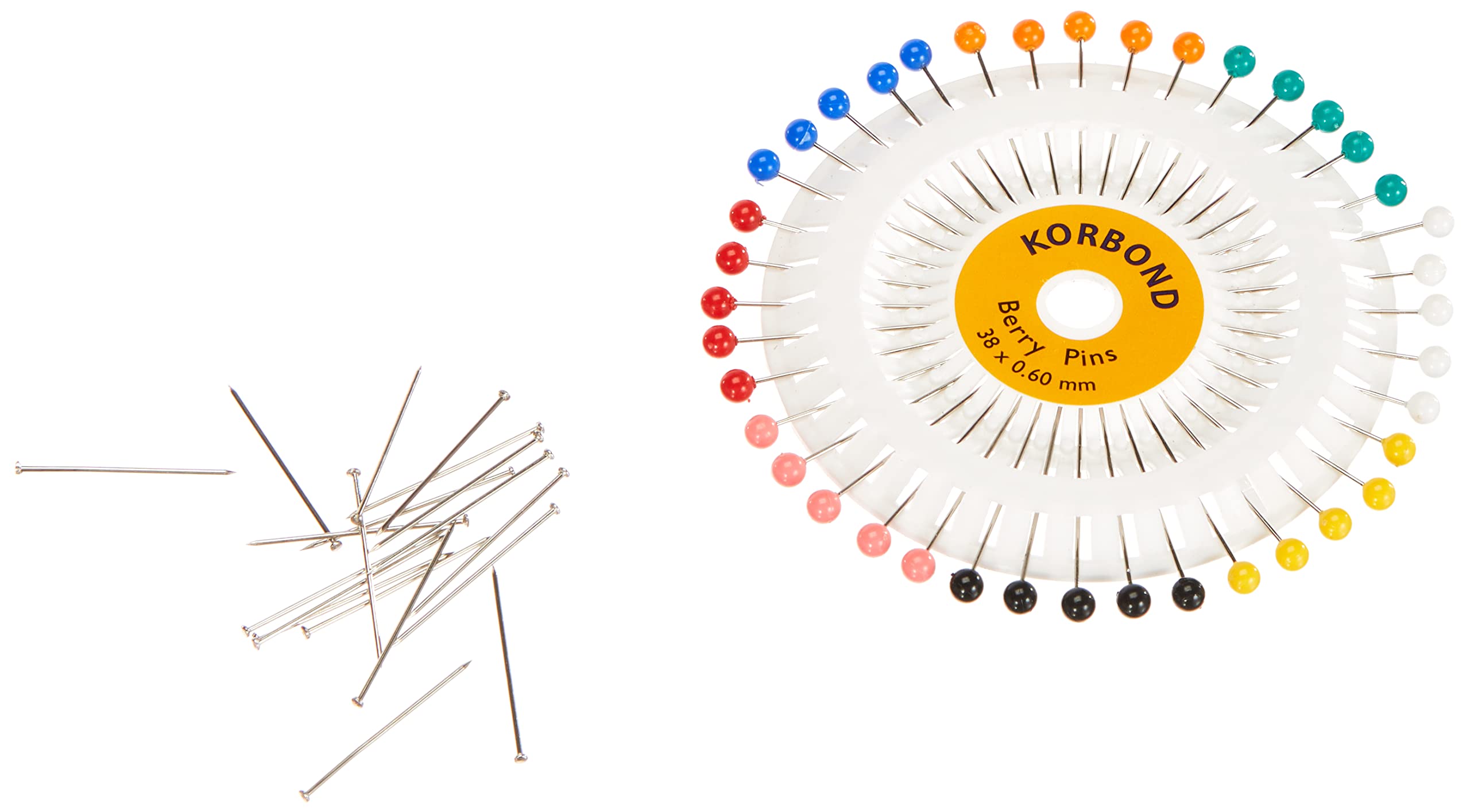 KORBOND Sewing Pins - Berry Pins & Dressmaker Pins Set - 340 Fabric Pins in Storage Cases