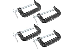 4 PCS 4 Inch C Clamps Set, Heavy-Duty C-Clamps with 4-Inch Jaw Opening, 2-3/4 Inch Throat Depth for Woodworking and Welding