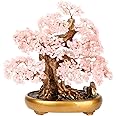 LEAFIS Natural Tree of Life (1,251 Gemstone Count) Crystal Tree with Healing Properties - Bonsai Feng Shui Money Tree for Healing and Luck (Rose Quartz)