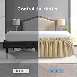 FreshCulture Queen Bed Skirt, Elastic Wrap Around