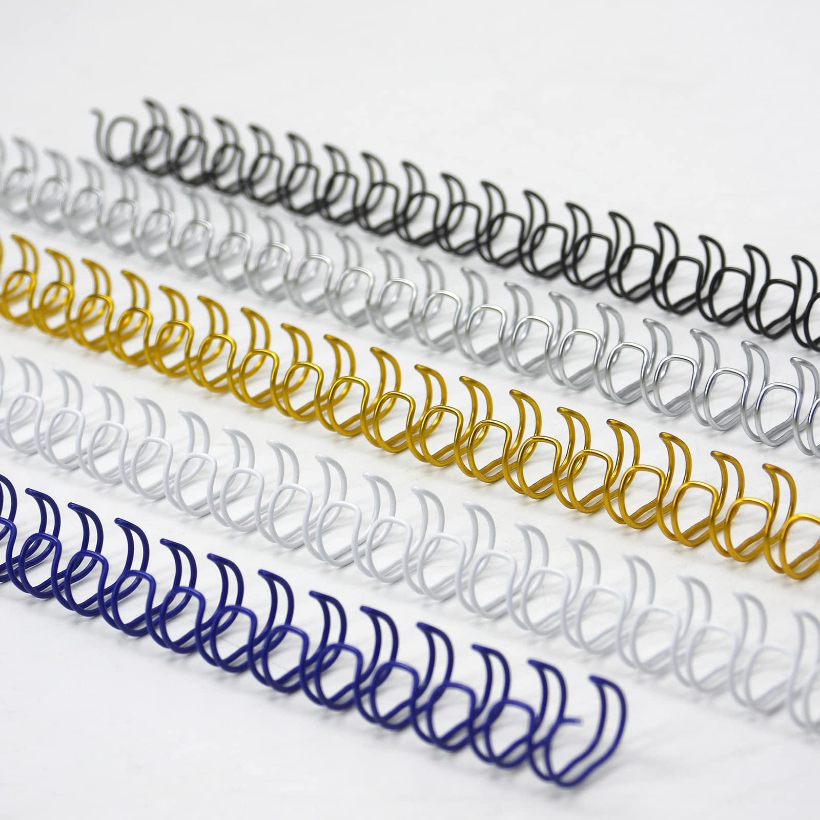 RAYSON Wire Binding Spines, 50 Sheet, 3:1 Pitch, 9.5mm, 34 Loops, A4, Multi-Colour, Pack of 100